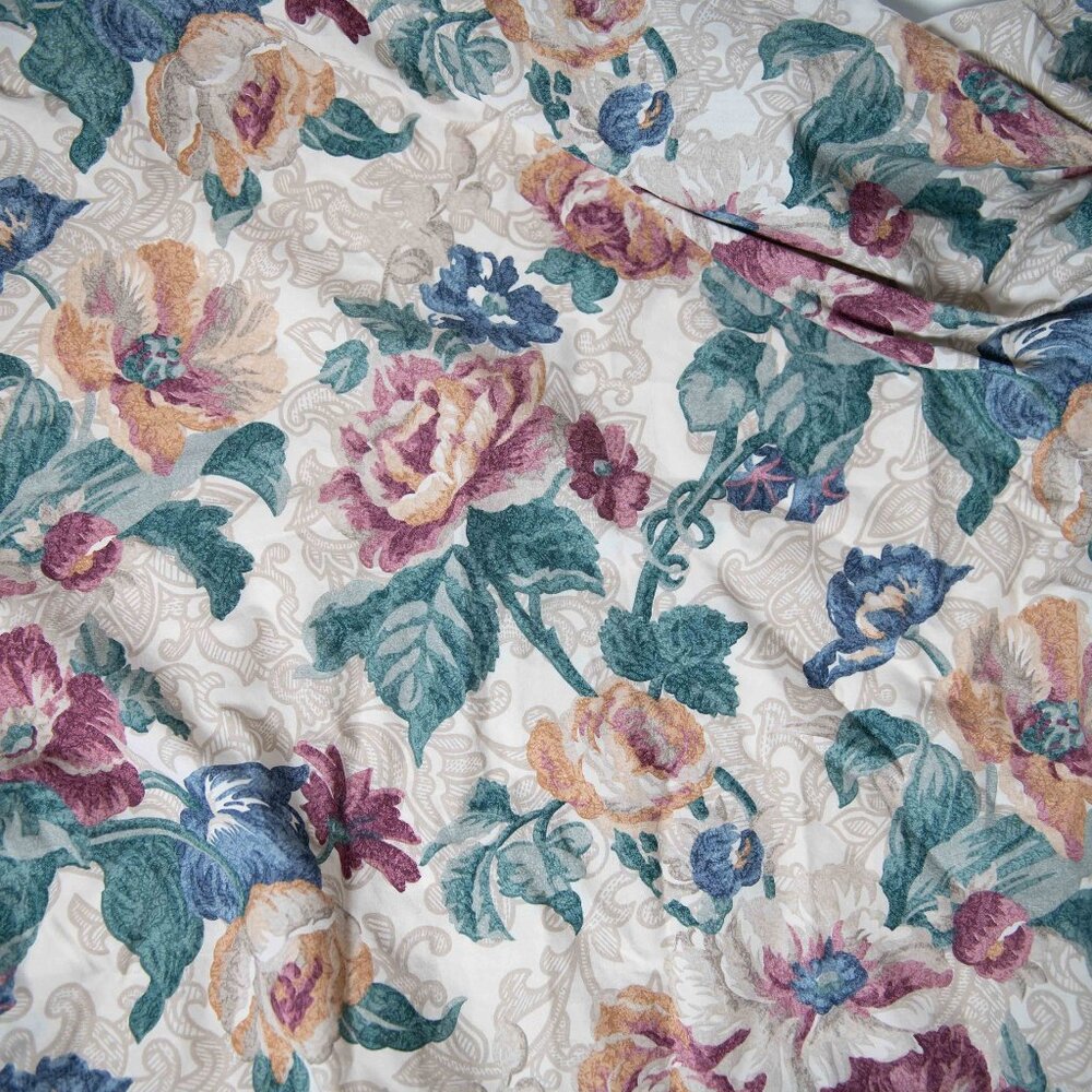 Vintage 90s Dan River Floral Fitted Twin Sheet